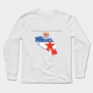 Vintage Distressed Yugoslavia Emblem Long Sleeve T-Shirt